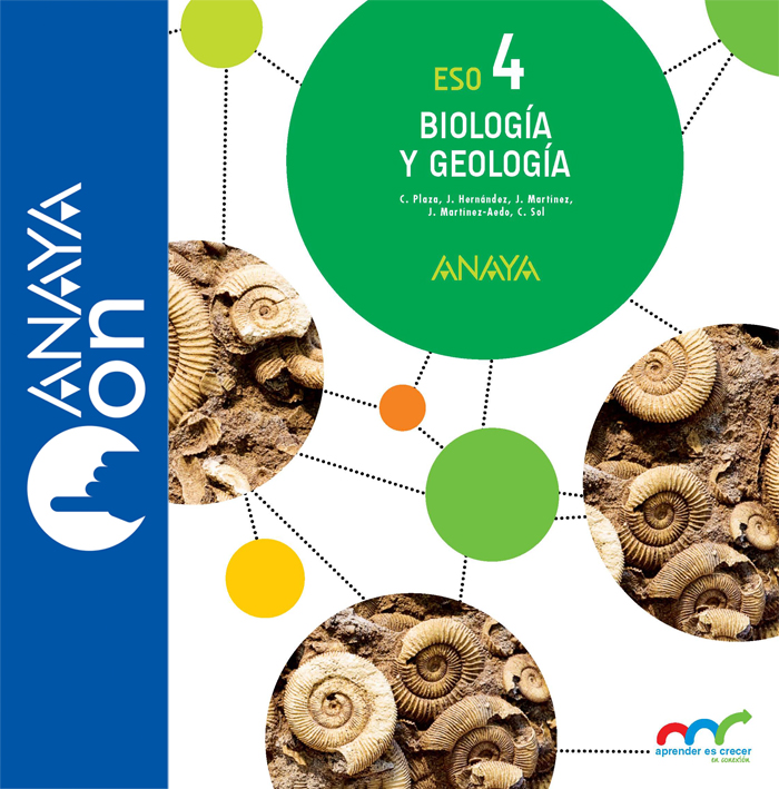 Portada del Libro Biología y Geología 4. ESO. ANAYA ON