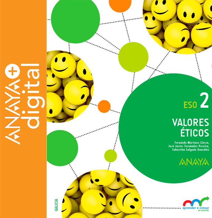 Portada do Libro Valores Éticos 2. ESO. Anaya + digital