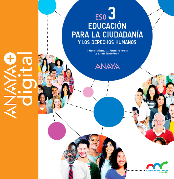 Portada del Libro Educación para la Ciudadanía y los Derechos Humanos 3. ESO. Anaya + digital