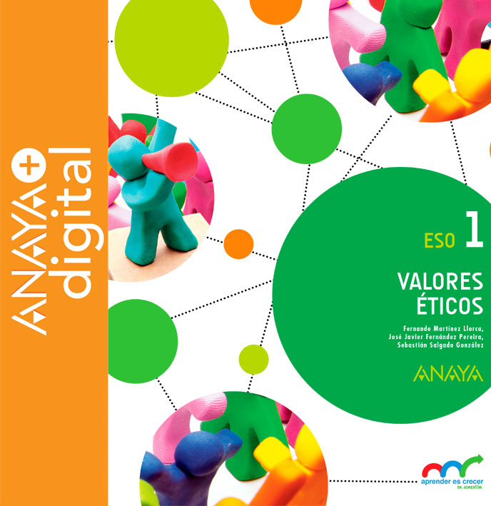 Portada del Libro Valores Éticos 1. ESO. Anaya + digital