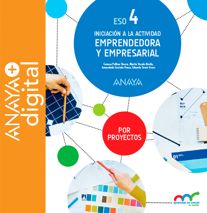 Portada del Libro Iniciación a la actividad emprendedora y empresarial 4. ESO. Por proyectos. Anaya + digital