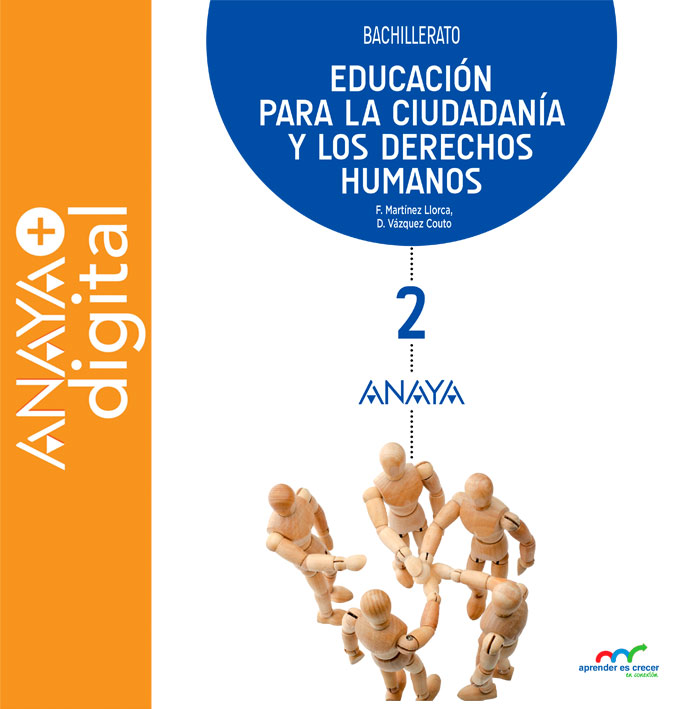 Portada del Libro Educación para la Ciudadanía y los Derechos Humanos 2. Bachillerato. Anaya + digital