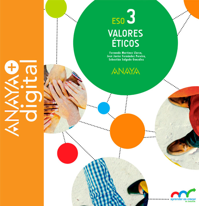 Portada del Libro Valores Éticos 3. ESO. Anaya + digital