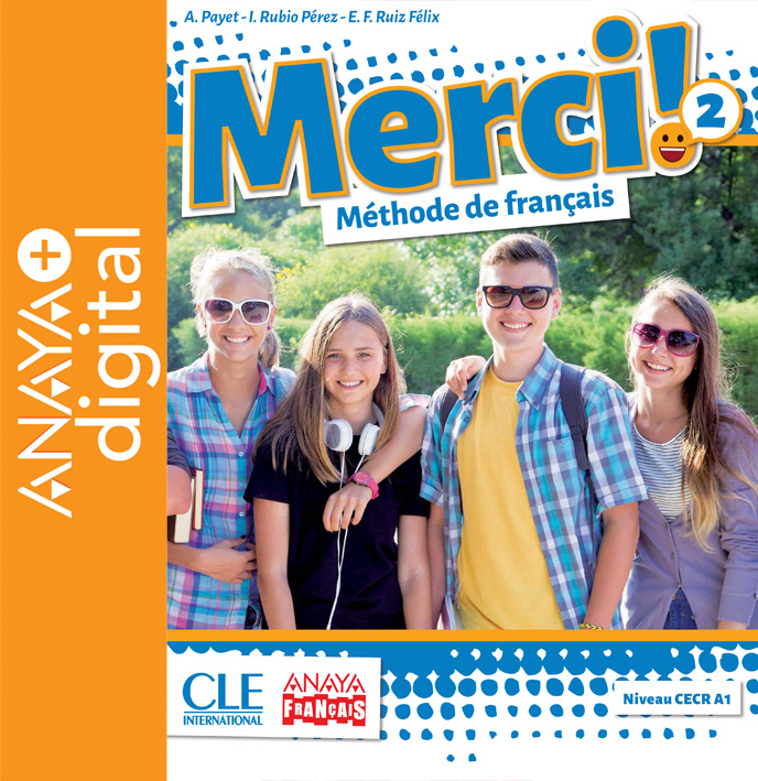 Couverture du livre Merci! Méthode de français 2. ESO. Anaya + digital