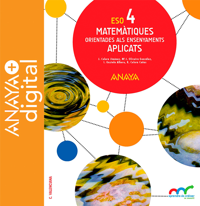 Portada del llibre Matemàtiques orientades als ensenyaments aplicats 4. ESO. Anaya + digital