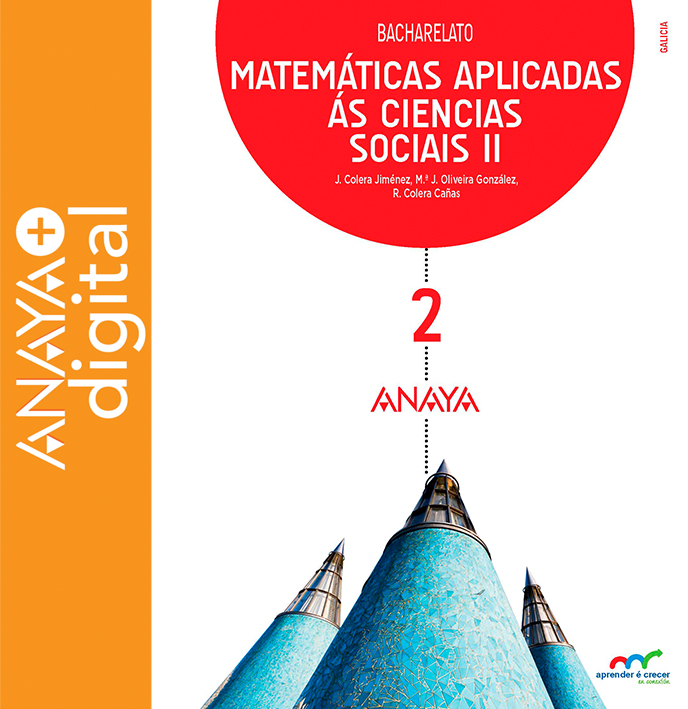 Portada do Libro Matemáticas aplicadas ás Ciencias Sociais II. Bacharelato. Anaya + digital