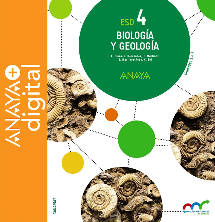 Portada del Libro Biología y Geología 4. ESO. Anaya + digital