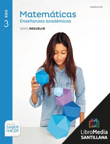 Book cover LM PLAT Alumno Matemáticas Enseñanzas académicas Resuelve 3 ESO Saber Hacer Grazalema