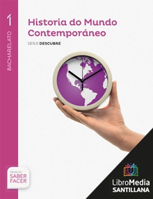 Book cover LM PLAT Alumno Historia do Mundo Contemporaneo Descubre 1 BCH Saber Facer Obradoiro