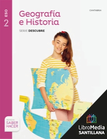 Book cover LM PLAT Alumno Geografía e Historia Descubre 2 ESO Cantabria Saber Hacer