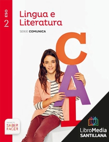 Book cover LM PLAT Alumno Lingua e Literatura Comunica 2 ESO Saber Facer Obradoiro