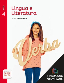 Book cover LM PLAT Alumno Lingua e Literatura Comunica 4 ESO Saber Facer Obradoiro